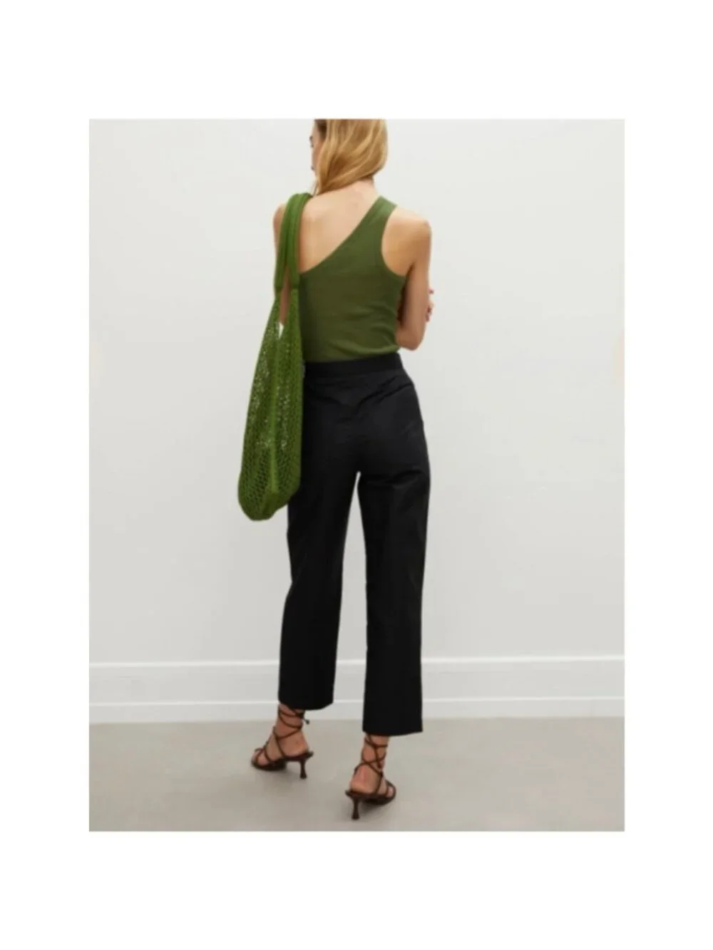 Róhe Valentina Black Cotton Trousers Pants Cropped High Rise Size 40